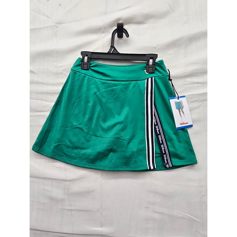 Wilson Girls Athletic Tennis Skort Green Poly Blend Workout Size Large‎ 10/12